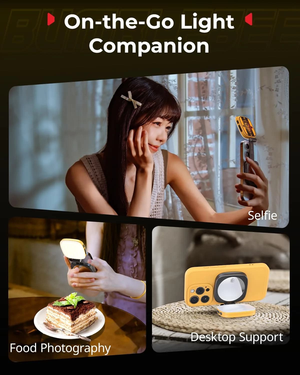 SmallRig Vibe P48 LED Video Light with Mirror | Magnetic Mount, 2700K-5600K Bi-Color, 360° Coverage - view 8