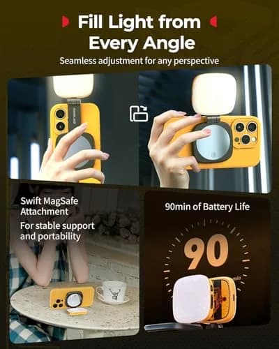 SmallRig Vibe P48 LED Video Light with Mirror | Magnetic Mount, 2700K-5600K Bi-Color, 360° Coverage thumbnail 3