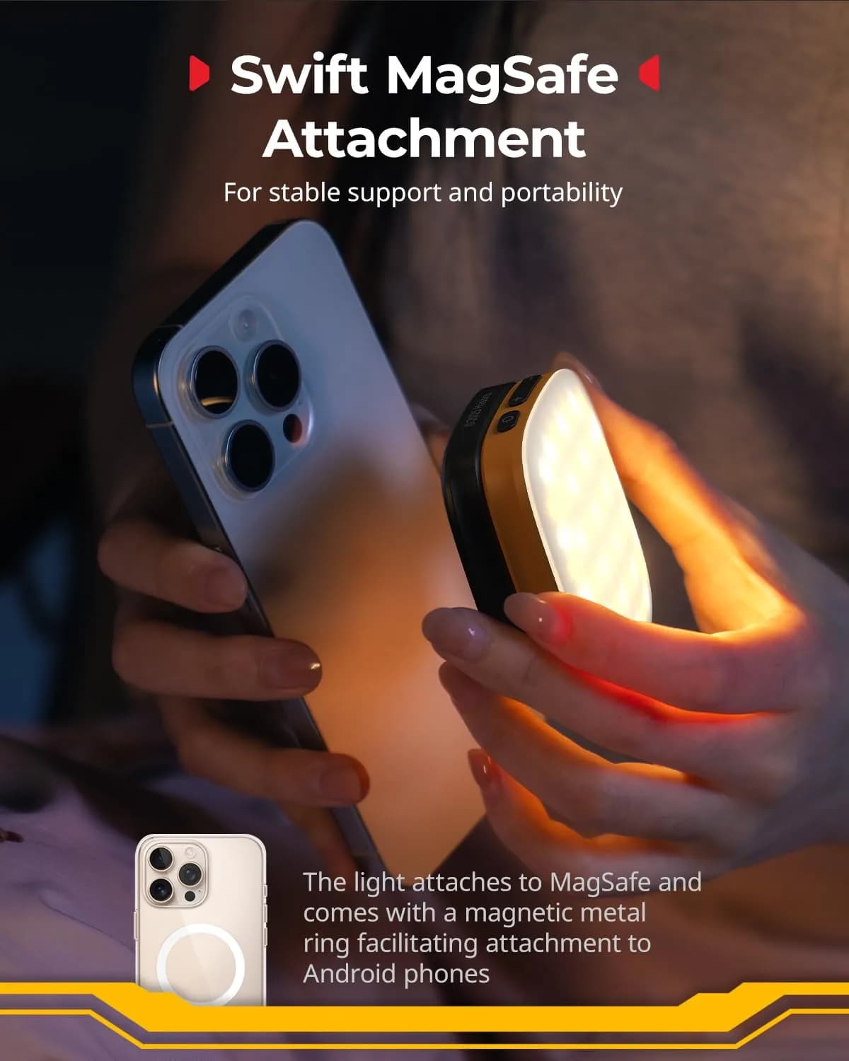 SmallRig Vibe P48 LED Video Light with Mirror | Magnetic Mount, 2700K-5600K Bi-Color, 360° Coverage - view 4