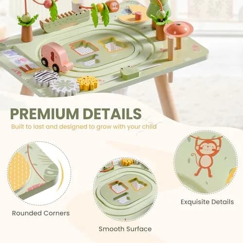 ROBUD Rainforest Activity Table Wooden Montessori Learning Toy 102 cm (40.16 in) | ASTM-Tested Educational Gift for Toddlers thumbnail 3