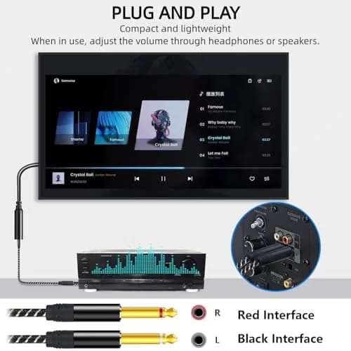 NCGGY 192KHz DAC Optical to Dual 6.35mm (1/4") TS Mono Audio Converter | High-Resolution Digital to Analog Signal thumbnail 5