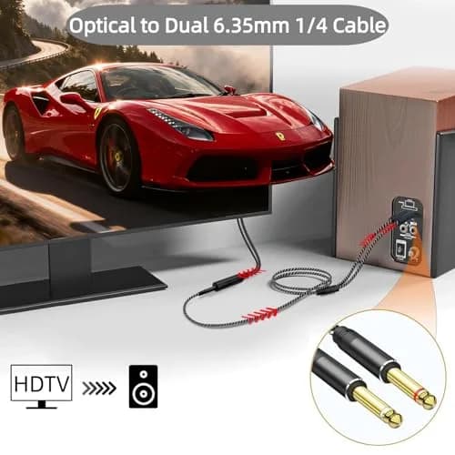 NCGGY 192KHz DAC Optical to Dual 6.35mm (1/4") TS Mono Audio Converter | High-Resolution Digital to Analog Signal thumbnail 2