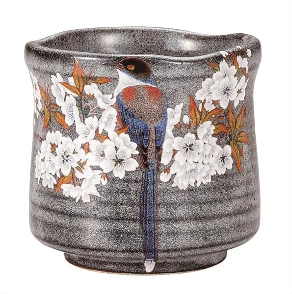 ナカマル Big Bath Cup with Sakura Bird | Traditional Kutani Ware Tea Cup, 240ml, Reusable Porcelain thumbnail 2