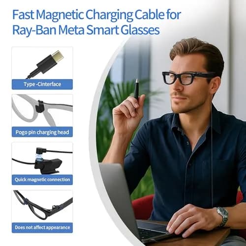 RCstyle Magnetic Charging Cable for Ray-Ban Meta Gen 2/1 & Oakley Meta HSTN 1.2m (3.9ft) | Fast Charging for Smart Glasses thumbnail 5