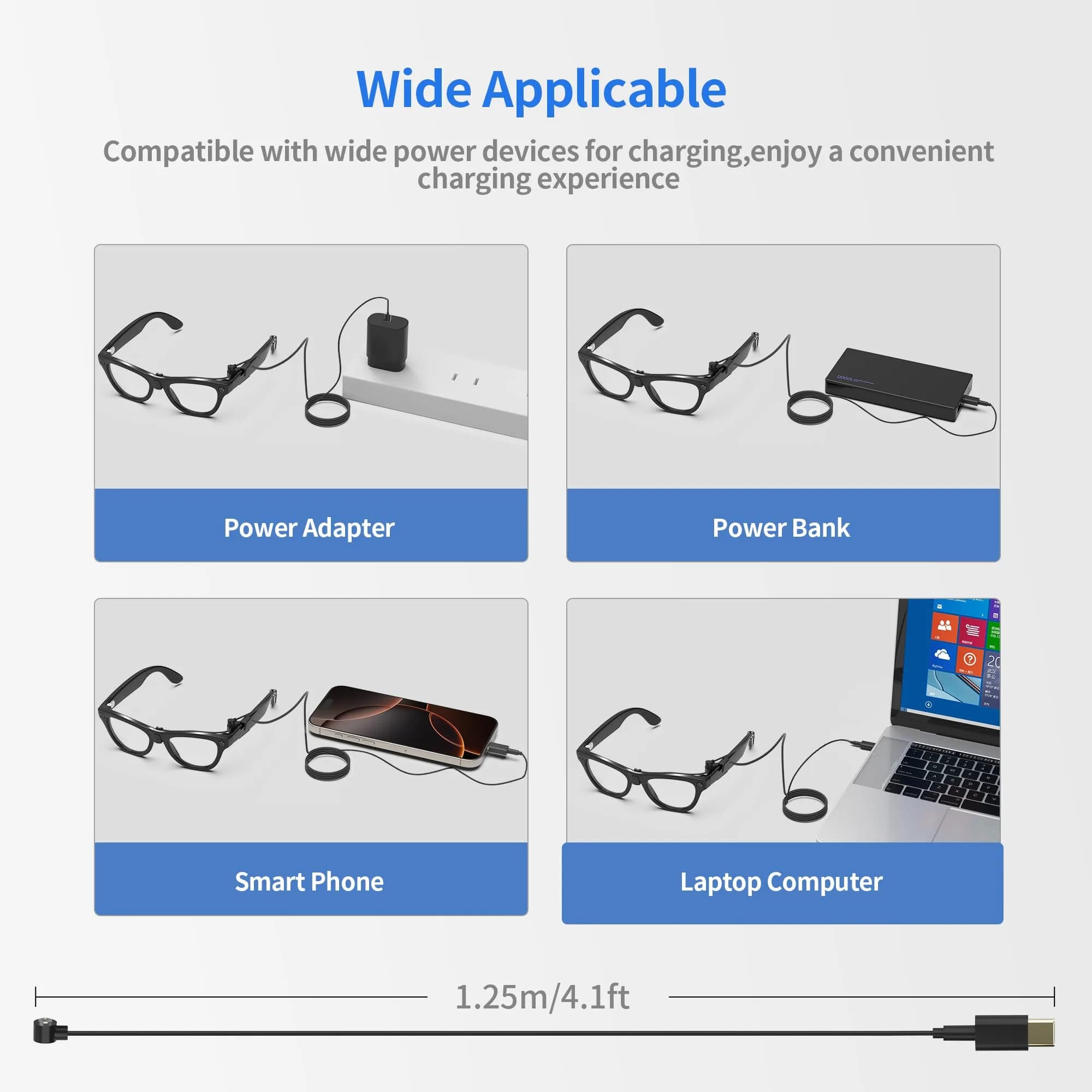RCstyle Magnetic Charging Cable for Ray-Ban Meta Gen 2/1 & Oakley Meta HSTN Smart Glasses - view 2