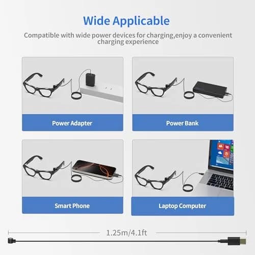 RCstyle Magnetic Charging Cable for Ray-Ban Meta Gen 2/1 & Oakley Meta HSTN 1.2m (3.9ft) | Fast Charging for Smart Glasses thumbnail 2