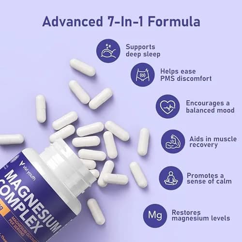 VIVI Youth Magnesium 7 Complex for Women with 600mg Glycinate | Supports Sleep, Energy & Mood thumbnail 8