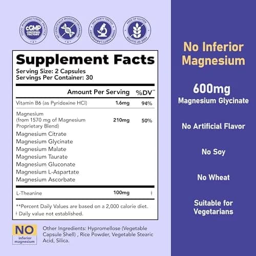 VIVI Youth Magnesium 7 Complex for Women with 600mg Glycinate | Supports Sleep, Energy & Mood thumbnail 9