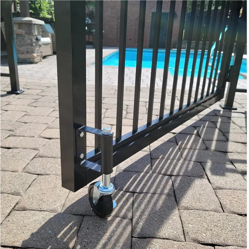 LIBEROLL Heavy Duty Gate Caster 10.16 cm (4 Inches) Rubber Wheel | Spring Loaded Swivel Caster for Wooden Gates, 113 kg (250 LBS) Load Capacity - view 5