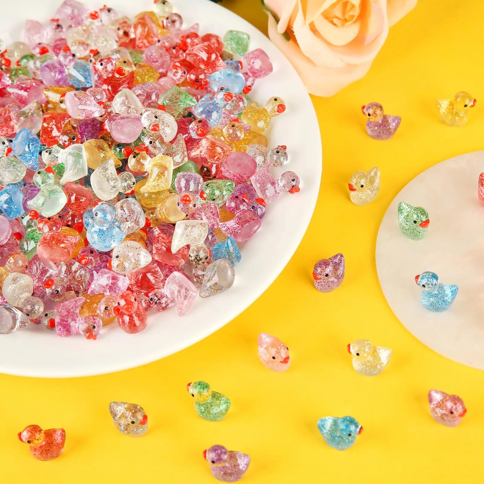 GWAHSA Mini Resin Ducks Value Pack | Colorful Tiny Small Figures for Dollhouse Fairy Garden - view 5