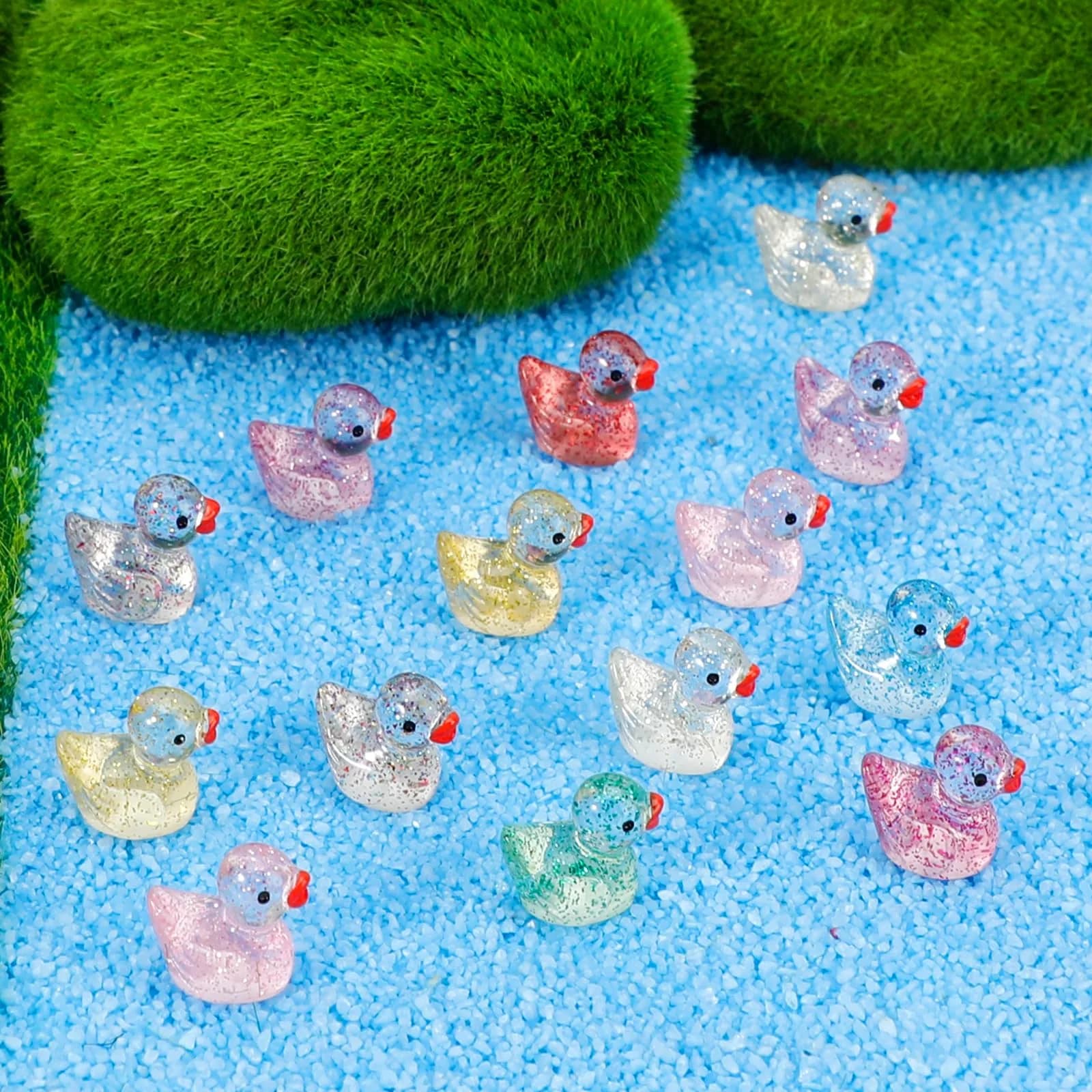 GWAHSA Mini Resin Ducks Value Pack | Colorful Tiny Small Figures for Dollhouse Fairy Garden - view 6
