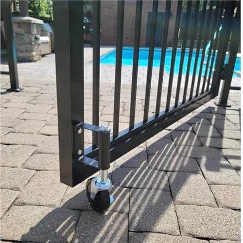 LIBEROLL Heavy Duty Gate Caster 10cm (4 Inches) Rubber Wheel | Spring Loaded Swivel Caster for Wooden Gates, 113kg (250LBS) Load Capacity thumbnail 5