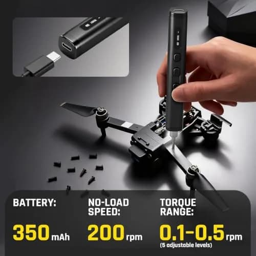 GRENPRO 78-in-1 Precision Cordless Electric Screwdriver with LED Display | 5-Speed, 0.1-0.5N·m Torque, 200RPM, USB-C thumbnail 4
