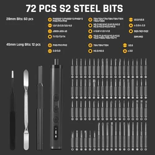 GRENPRO 78-in-1 Precision Cordless Electric Screwdriver with LED Display | 5-Speed, 0.1-0.5N·m Torque, 200RPM, USB-C thumbnail 8