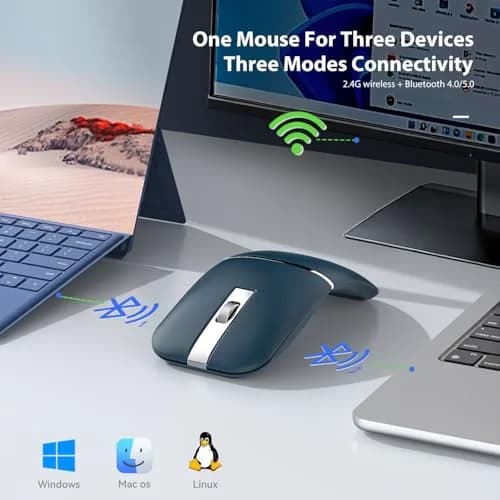 NYIEFADA Bluetooth Wireless Arc Travel Mouse 2.4G & Bluetooth 5.0 | Foldable, Rechargeable, Multi-Device thumbnail 3