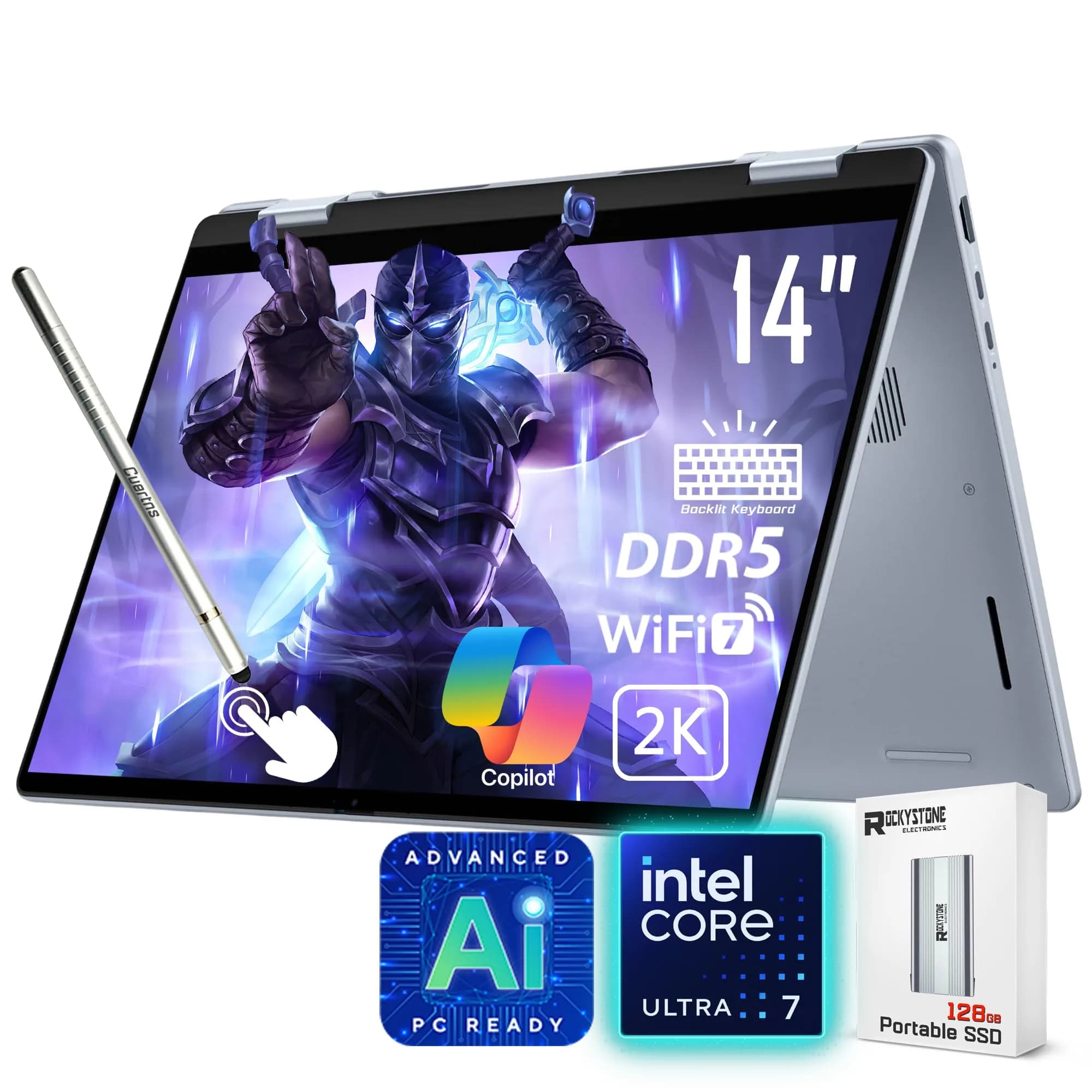 Dell 14 Plus 2-in-1 AI Ready Laptop 14 inch 2K Touchscreen | Core Ultra 7, 16GB DDR5, 1TB SSD - main product image