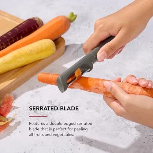 KitchenAid Vegetable Peeler Charcoal Gray | Serrated Blade for Fruits & Vegetables (20.1 cm / 7.9 Inch) thumbnail 3
