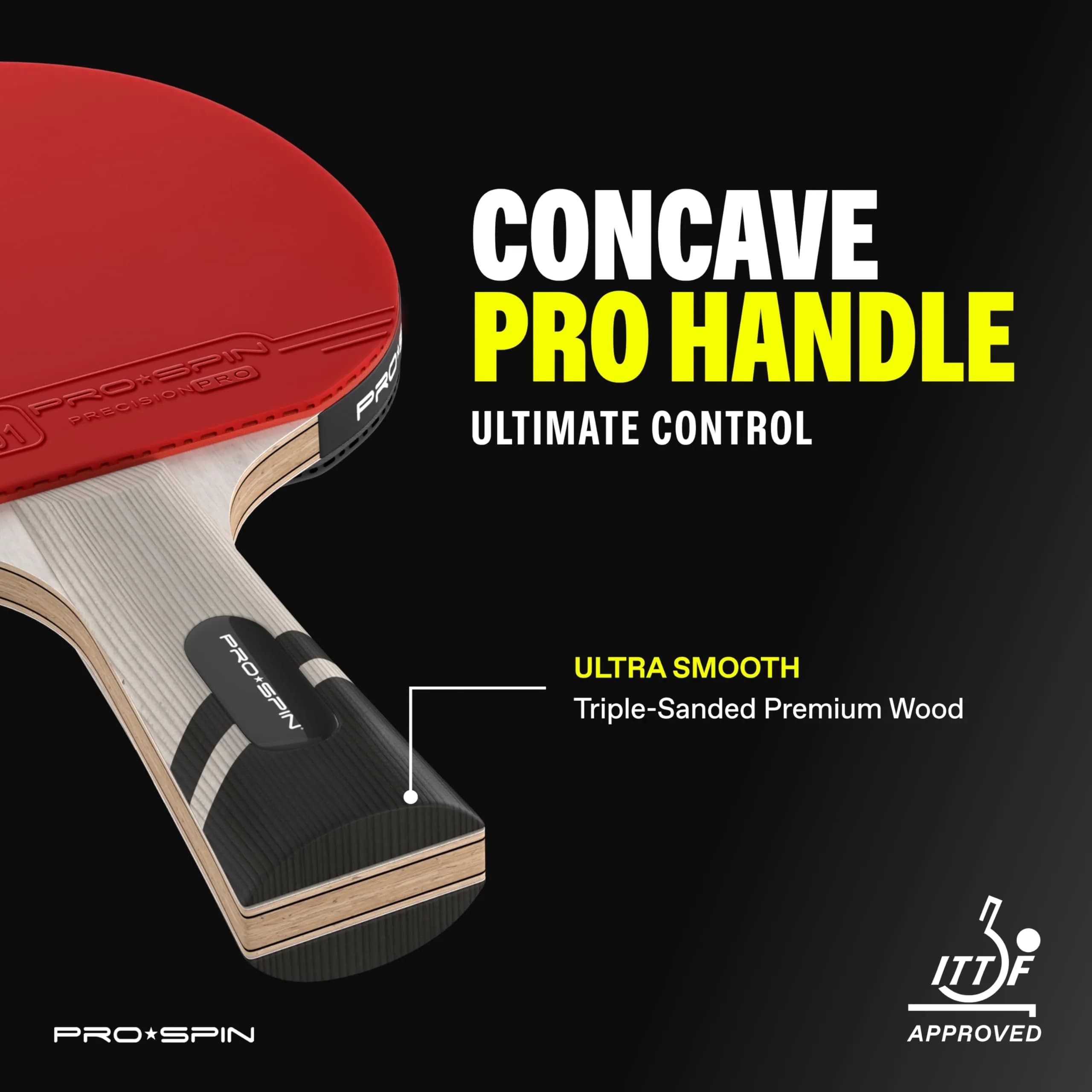 PRO-SPIN 4-Player Carbon Fiber Ping Pong Paddle Set with 8 ITTF-Approved Balls | Professional Quality Set for Spin & Control - view 5