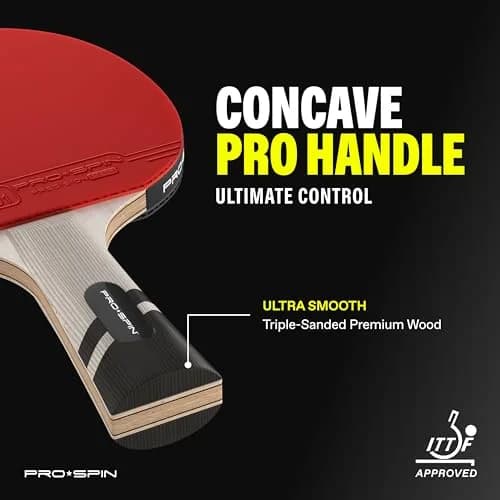PRO-SPIN 4-Player Carbon Fiber Ping Pong Paddle Set with 8 ITTF-Approved Balls | Professional Quality Set for Spin & Control thumbnail 5