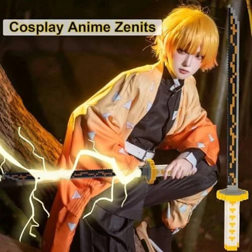 Beego Yellow Lightning Demon Sword Building Kit Set with Stand | 784 Pieces Educational Toy thumbnail 5