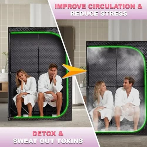 RRGFB Steam Sauna Tent for Home 2 Person-No Infrared Light Black | Portable Indoor Sauna with Powerful Steam Heating thumbnail 5