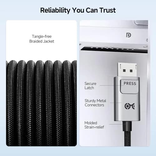 Cable Matters 40Gbps USB-C to DisplayPort 2.1 Cable 3m (10ft) | Bi-Directional Video for 8K@120Hz thumbnail 7
