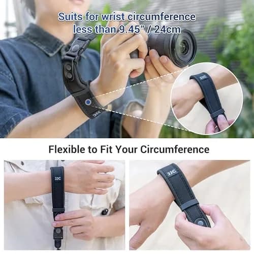 Kiorafoto Upgraded Quick Release Soft Neoprene Camera Hand Wrist Strap with Thinner Lanyard, Black | Secure Grip for Mirrorless & DSLR Cameras thumbnail 4