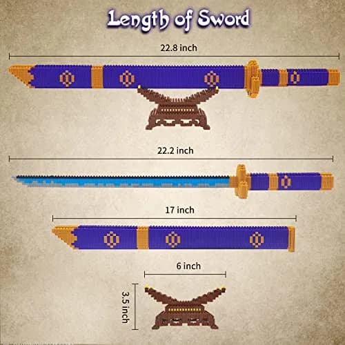 Beego Anime Swords Building Blocks Set 1444 Pieces | Zoro Yamato Katana Sword Model with Stand thumbnail 4