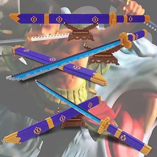Beego Anime Swords Building Blocks Set 1444 Pieces | Zoro Yamato Katana Sword Model with Stand thumbnail 7