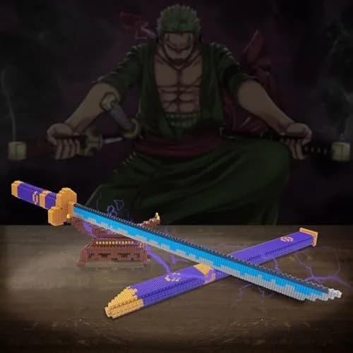 Beego Anime Swords Building Blocks Set 1444 Pieces | Zoro Yamato Katana Sword Model with Stand thumbnail 8