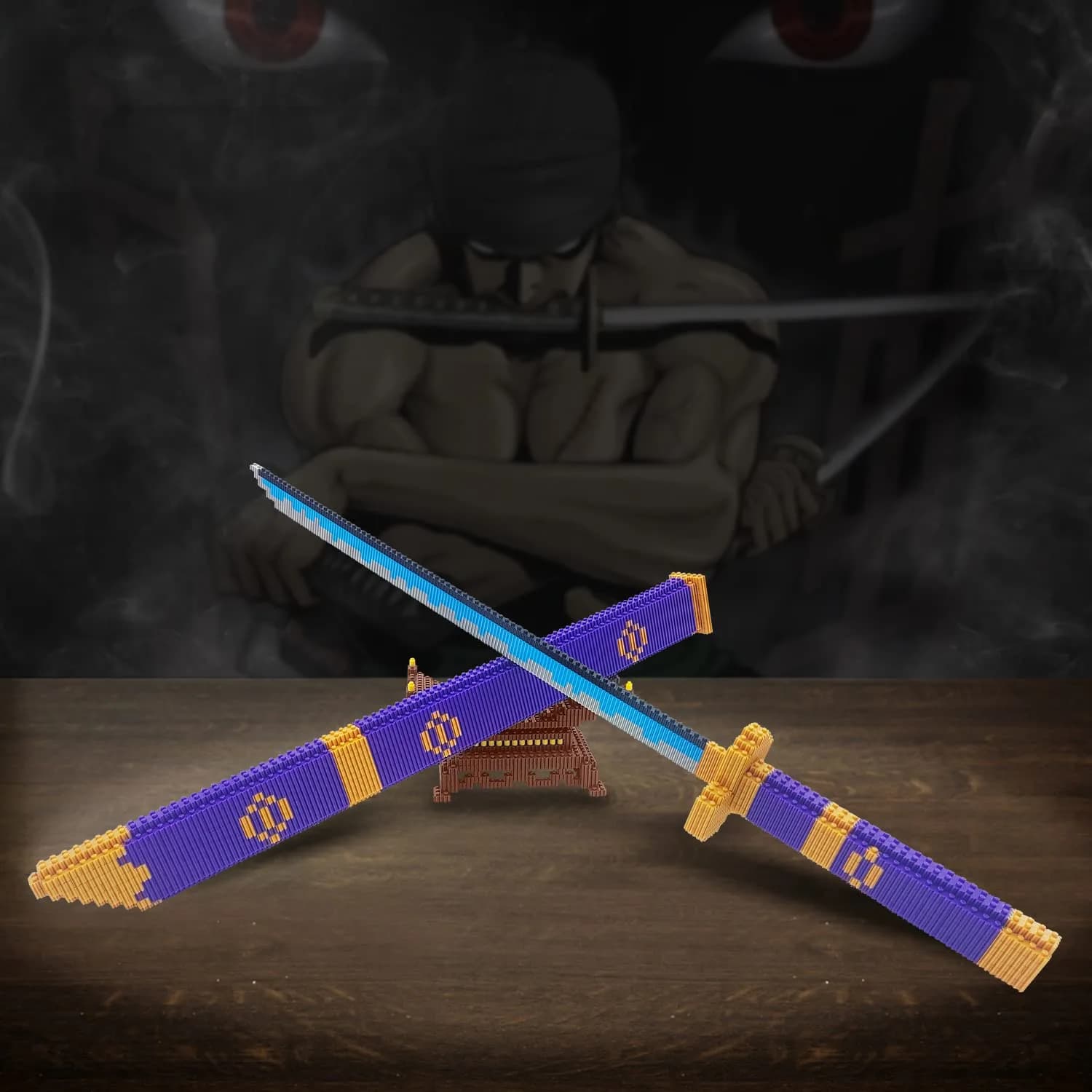 Beego Anime Swords Building Blocks Set 1444 Pieces | Zoro Yamato Katana Sword Model with Stand - view 2
