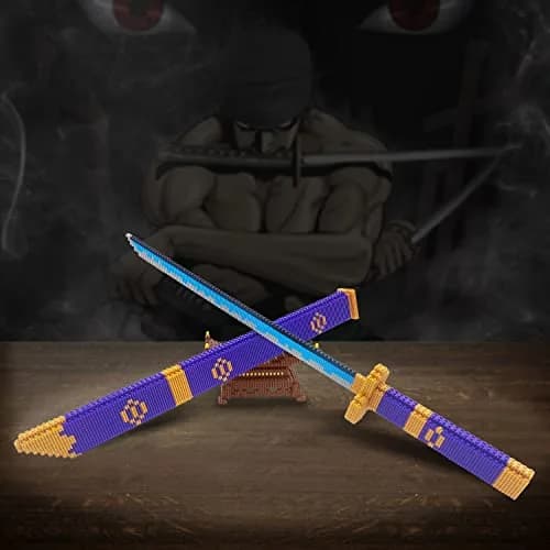 Beego Anime Swords Building Blocks Set 1444 Pieces | Zoro Yamato Katana Sword Model with Stand thumbnail 2