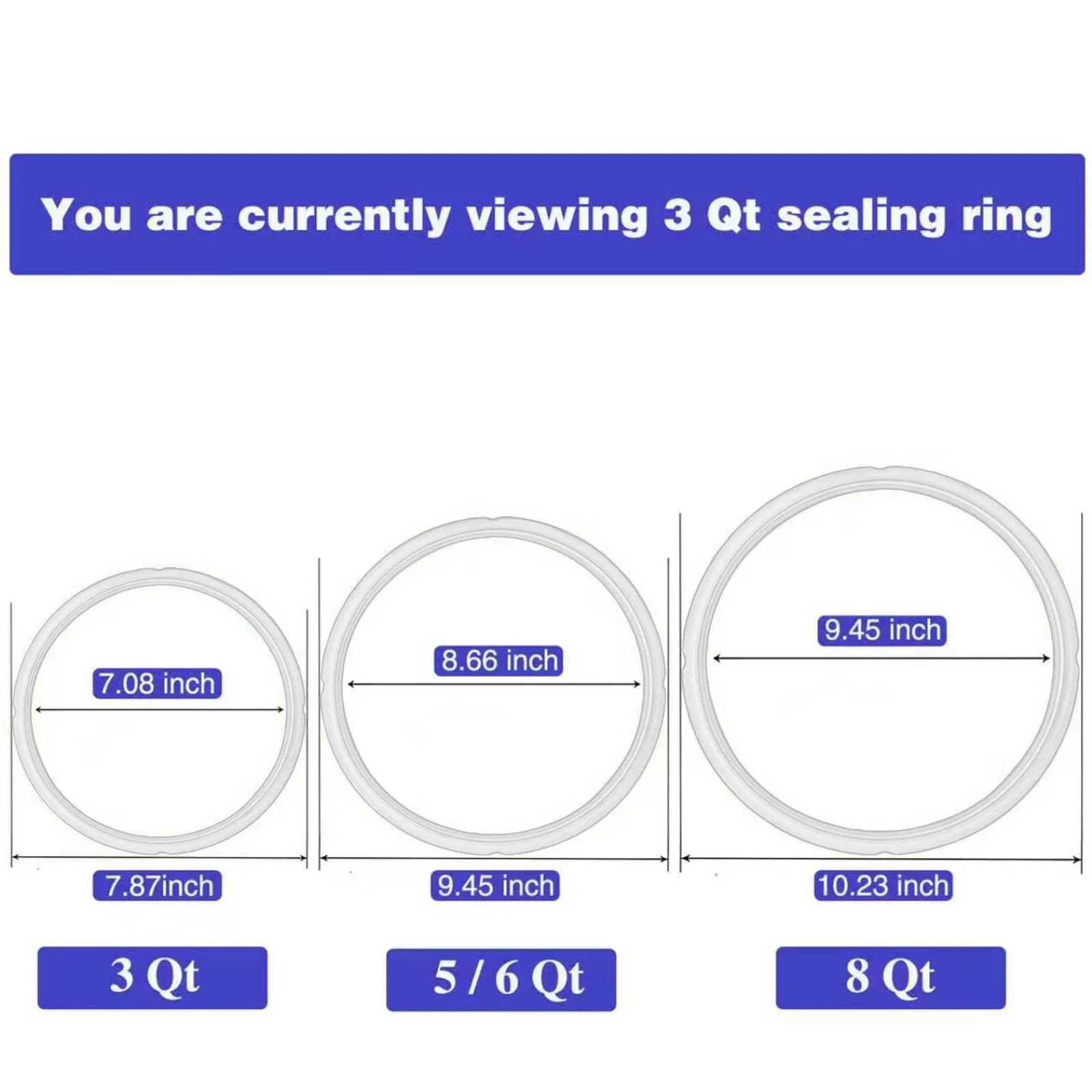 Fuator 3Qt Mini Instant Pot Sealing Ring & Float Valve Caps - 2 Pack (Clear & Red) - view 3