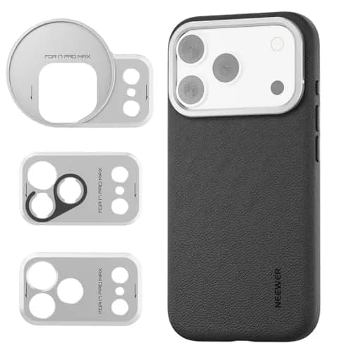 NEEWER Modular Phone Case for iPhone 17 Pro Max with MagSafe, 67mm Filter & 17mm Lens Backplates | Black + Silver thumbnail 1