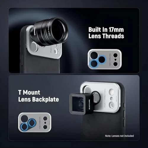 NEEWER Modular Phone Case for iPhone 17 Pro Max with MagSafe, 67mm Filter & 17mm Lens Backplates | Black + Silver thumbnail 4