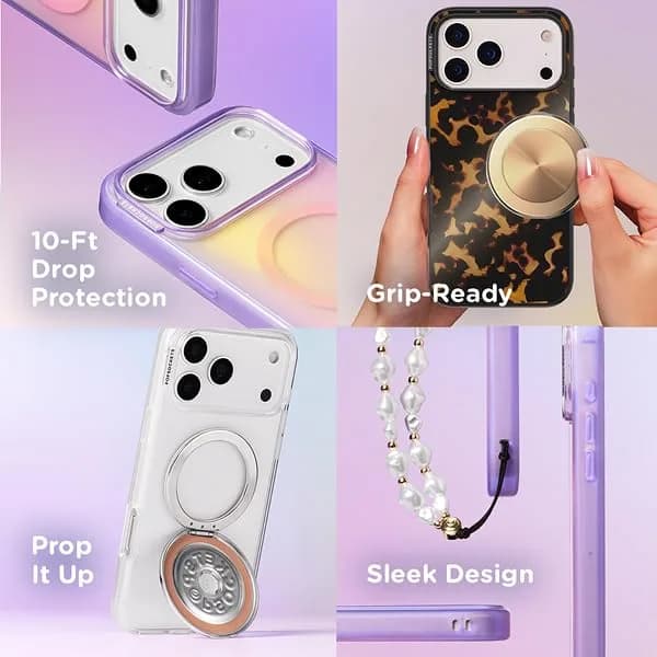 PopSockets iPhone 17 Air Phone Case with MagSafe Opalescent White | Slim, Drop-Resistant & Magnetic thumbnail 7