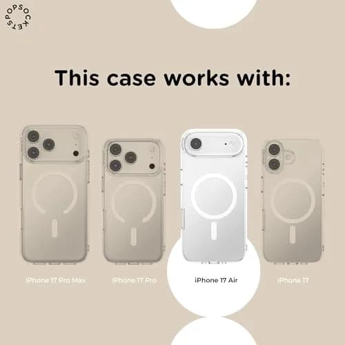 PopSockets iPhone 17 Air Phone Case with MagSafe Opalescent White | Slim, Drop-Resistant & Magnetic thumbnail 9