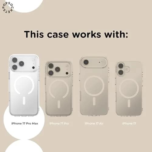 PopSockets iPhone 17 Pro Max Phone Case with MagSafe, Clear | Slim, Durable & Magnetic thumbnail 6