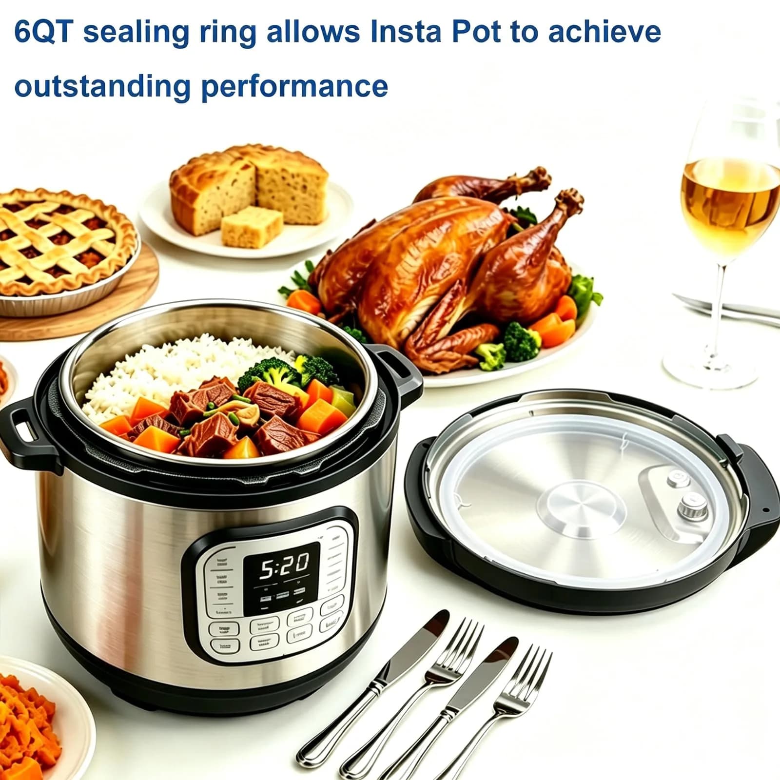 Fuator 6Qt Instant Pot Sealing Ring & Float Valve Caps | 2 Pack - view 4