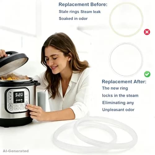 Fuator Silicone Sealing Ring for Instant Pot 6Qt (2 Pack) | Float Valve Caps Included thumbnail 6