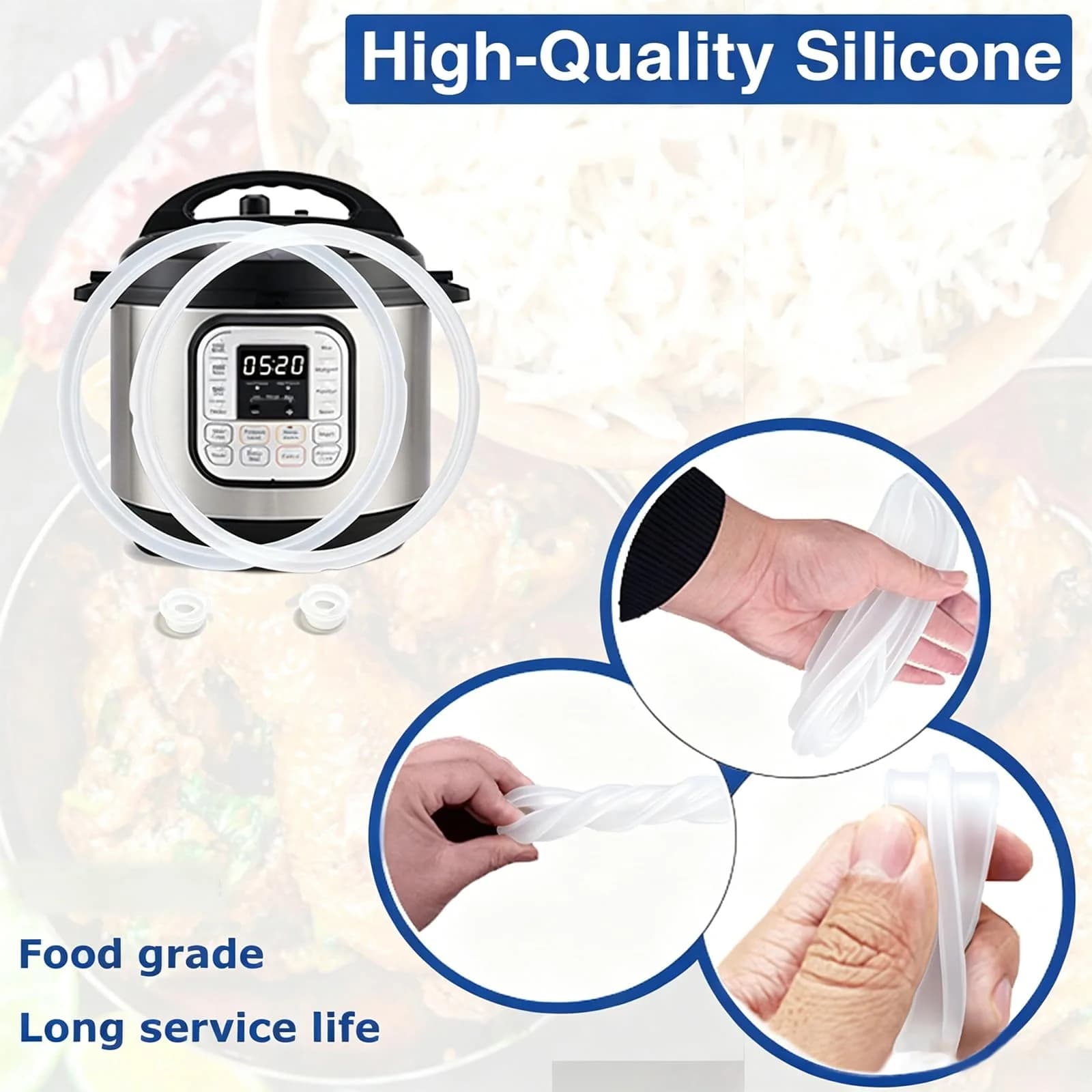 Fuator Silicone Sealing Ring for Instant Pot 6Qt (2 Pack) | Float Valve Caps Included - view 9