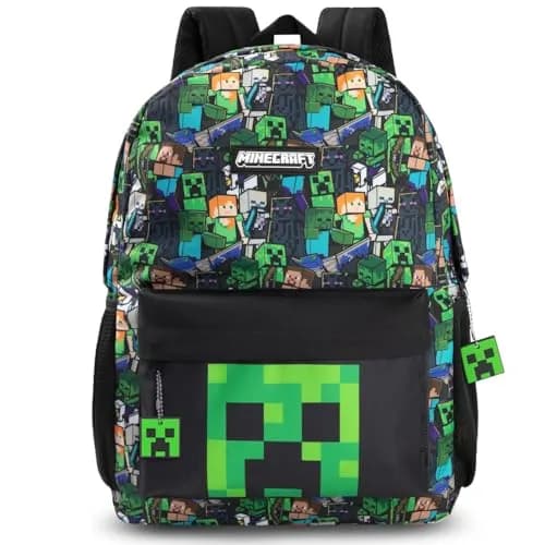 Minecraft Kids Backpack | Unisex Multicolour Graphic Bag for School & Travel thumbnail 1