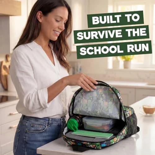 Minecraft Kids Backpack | Unisex Multicolour Graphic Bag for School & Travel thumbnail 4