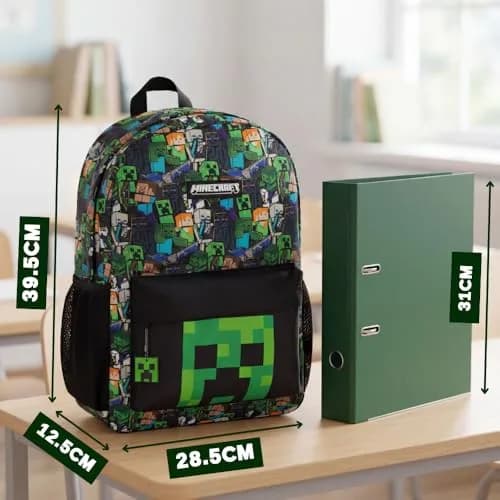 Minecraft Kids Backpack | Unisex Multicolour Graphic Bag for School & Travel thumbnail 5