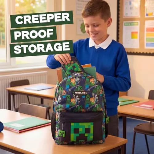 Minecraft Kids Backpack | Unisex Multicolour Graphic Bag for School & Travel thumbnail 2
