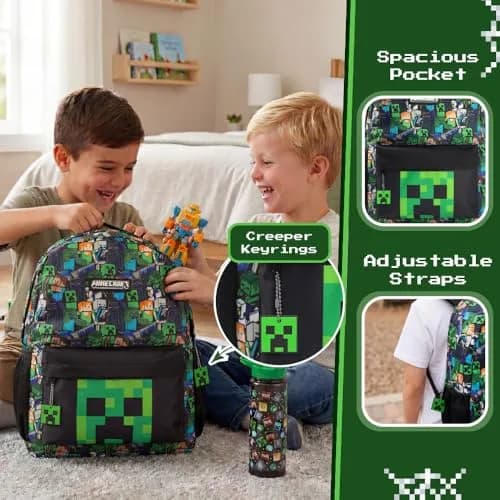 Minecraft Kids Backpack | Unisex Multicolour Graphic Bag for School & Travel thumbnail 3