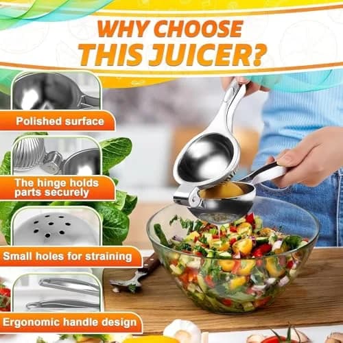 LEGLO Stainless Steel Lemon Squeezer 21cm (8.3 Inch) | Ergonomic Hand Juicer for Citrus, Limes & Oranges thumbnail 5