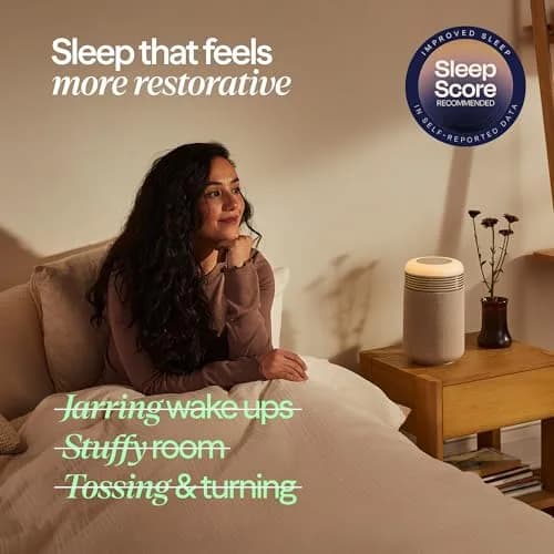 BLUEAIR Mini Restful Beige | 140 sq ft HEPA Air Purifier with Sunrise Alarm & Nightlight thumbnail 6