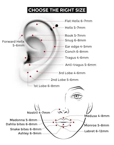 OUFER 20G Silver Titanium Labret Stud 5mm Post | G23 Implant Grade for Sensitive Skin thumbnail 9