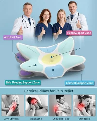 Tujami Cervical Neck Pillow for Pain Relief, Ergonomic Contour Memory Foam Bed Rest Pillow 26.4 x 17 inches | CertiPUR-US Certified thumbnail 2